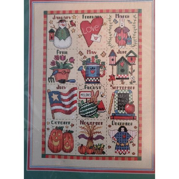 New Dimensions Sunset Calendar of Events Counted Cross Stitch Kit 11X15 Holidays - Picture 2 of 4